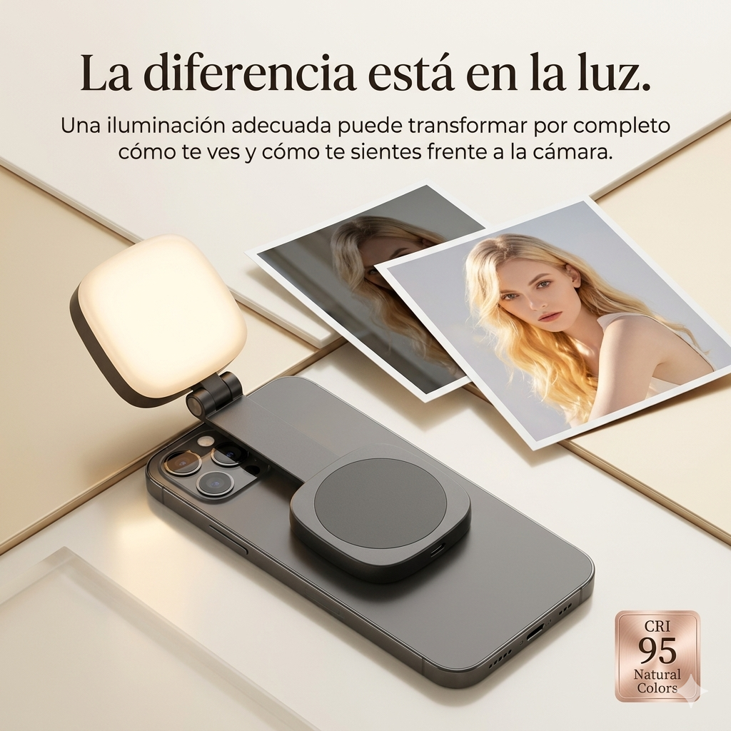 LuxAura™ Luz Magnética para Selfies [Iluminación Profesional para Fotos Increíbles]