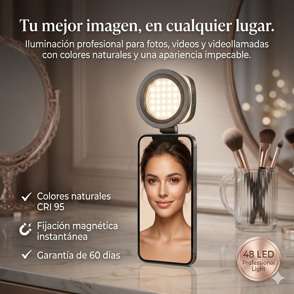 LuxAura™ Luz Magnética para Selfies [Iluminación Profesional para Fotos Increíbles]