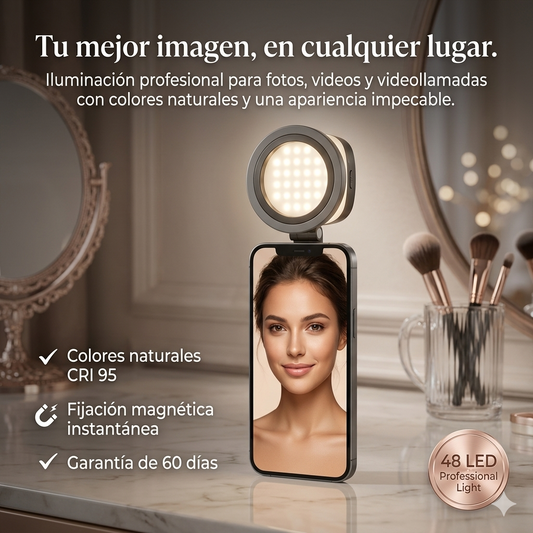 LuxAura™ Luz Magnética para Selfies [Iluminación Profesional para Fotos Increíbles]