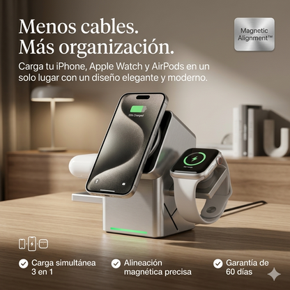 MagniDock™ Estación de carga magnética 3 en 1 [iPhone. Apple Watch. AirPods.]